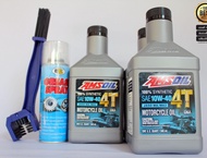 น้ำมันเครื่อง10W40 AMSOIL 0.946 ลิตร จำนวน 3 ขวด + BOSNY + แปรงขัดโซ่