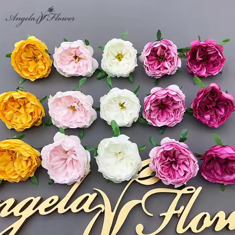 5Pcs/Lot Silk Rose Peony Artificial Flower Head DIY Wedding Floral Arrangement Decor Materials Home 