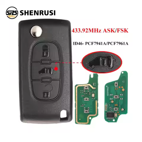 SHENRUSI 433Mhz ID46 Flip Remote Car Key For (Van) Citroen Dispatch Berlingo Peugeot Expert Partner 