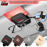 Daihatsu Universal Car Sunglasses Holder Sun Visor Magnetic Leather Multifunction Mount Ticket Card 