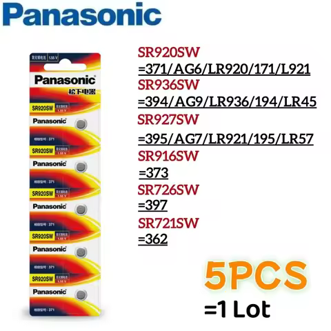 Original Panasonic SR920SW SR936SW SR927SW S916SW SR726SW SR721SW 371 394 395 373 397 362 Battery AG