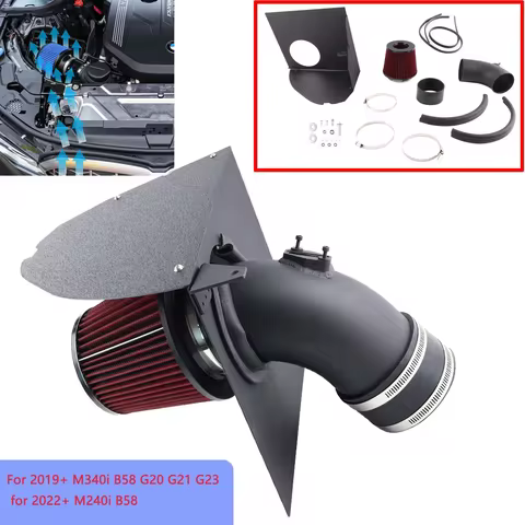 4" Heat Shield Cold Air Intake System Filter Kit For BMW B58 3.0L M340i G20 G21 M440i G22 G23 M240i 