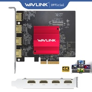 WAVLINK PCIe to Quad 4K HDMI Graphics Card with DisplayLink  4 HDMI Ports PC Video Card with Standar