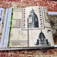 GEDUNG RETRO PARIS CREAM CAFE MOTIF WALLPAPER