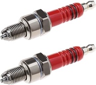 EMSea Pack of 2 A7TC Spark Plug Motorcycle Spark Plug Replacement Spark Plug 10mm Thread with 3 Elec