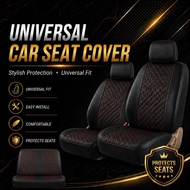 Universal Car Seat Cover Full Set Leather Diamond Stitch Anti Dirt Protection Cover Kereta Sedan SUV