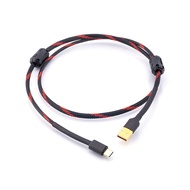 Sliver Plated HiFi USB Type C Lightning Cable USB A To C Audio Data Cable 5N DAC PC Mobile