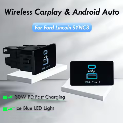 Wireless Carplay Android Auto for Ford & Lincoln SYNC3 USB HUB Type-C Multimedia Interface Module ML