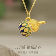 Buddha Bada Fulu Clavicle Chain au750 Colorful Gold Pendant Guardian Gourd Pendant 18k Gold Wholesal