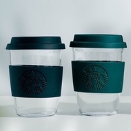 Starbucks Glass Mug 12oz - Green / Black