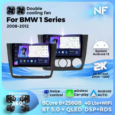 9'' QLED Car Radio Stereo Android All in One for BMW 1 Series E81 E82 E87 E88 2004-2012 Carplay Auto