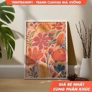 Tranh treo tường Abstract Floral Botanical Wall Art Colorful Wall Art Abstract Acrylic Art tặng kèm