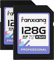 fanxiang 128GB (2-Pack) SDXC Memory Card, SD Card, UHS-I, C10, U3, V30, Full-HD & 4K Video, Up to 95