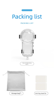 เคสดำน้ำสำหรับกล้อง Insta360 X5ฝาครอบดำน้ำที่มองไม่เห็นความลึก50ระดับกันน้ำเคสห่อหุ้มใต้น้ำสำหรับ In