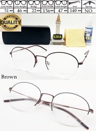 frame kacamata minus premium pria wanita frame bulat baru brown