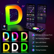 Light Up Letters Marquee Letter - Music Sync RGB Color Changing Game Lights for Girls Women Party Bi