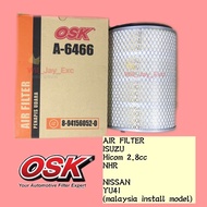 OSK A-6466 AIR FILTER HICOM 2.8CC , NHR, NISSAN YU41(MALAYSIA INSTALL MODEL) 8-94156052-0