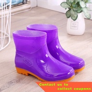 Rain Boots Women's Fleece-Lined Thermal Rain Boots Waterproof Shoes Shoe Cover Rubber Shoes Rubber Boots Women's Fashion