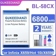 6800Mah Mobile Phone Battery Lightweight For Infinix X659 Hot 10I X659B High-Capacity BL-58CX