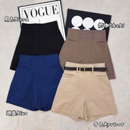 (JANUARY BRAND) SMLXL Womens High Waist Roman stretch fabric with elastic waistband Short pants-JN56
