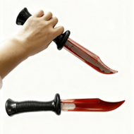 Prank Gag Fake Toy , Halloween Decoration Bloody Cleaver, Trick Prop Curved Knife Sickle Plastic Kni