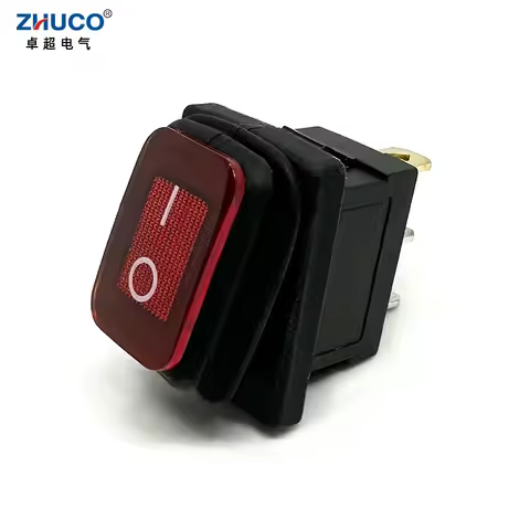 1PC KCD1-101NF-3P-R 220V Red LED 13x19mm Mounted ON-OFF 2 Position 3 Pins SPDT Snap-in Waterproof Po