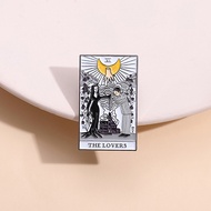 Addams Home Tarot Lovers Metal Brooch Gomez and Morticia Adams Pin Animated Movie Badge Costume Acce