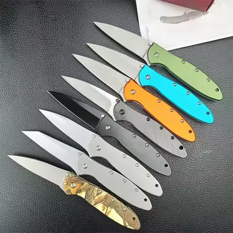 new Ks1660 Leek Assisted Flipper Knife 3" Folding Knife Outdoor Camping Hiking Survival Hunting Port
