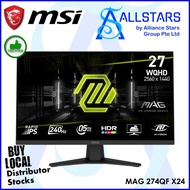 (ALLSTARS) MSI MAG 274QF X24 / 27" Gaming Monitor / IPS / WQHD / 240Hz / 0.5ms / 2 x HDMI, 1 x DP (W