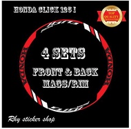 Decals, Sticker, Motorcycle Decals for Mags / Rim for honda click 125 i,008,Red