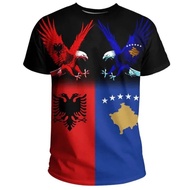 Newest Country Flag Retro Albania Symbol NewFashion Men/Women 3Dprint Summer T-Shirts  Albania-Kosov