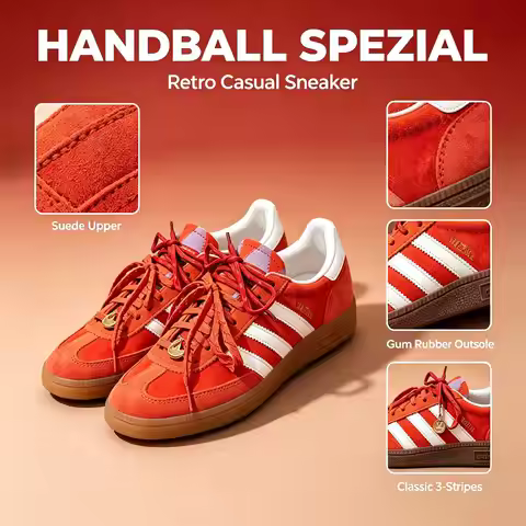 Adidas HANDBALL SPEZIAL KJ6299 Originals German Army Trainers Unisex Red