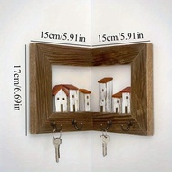 [48H Shipping] Wooden key holder rack for home wall corners, wall-mounted solid wood storage rack, s