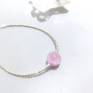 Ops Kunzite silver bracelet - 貓眼/紫鋰輝石/手工/限定/小碎銀