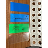 Combo of 10 shrink films to wrap 1 optional 18650 vs 21700 tablet with white plastic at the top