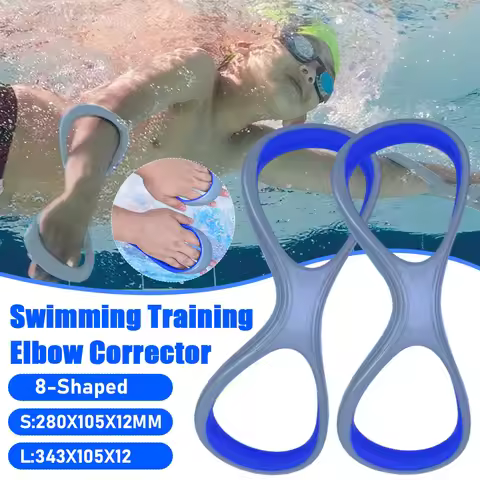 1 Pair Swimming Training Elbow Corrector 8-Shaped Forearm Fulcrum Fin Webbed Glove Corrective Elbow 