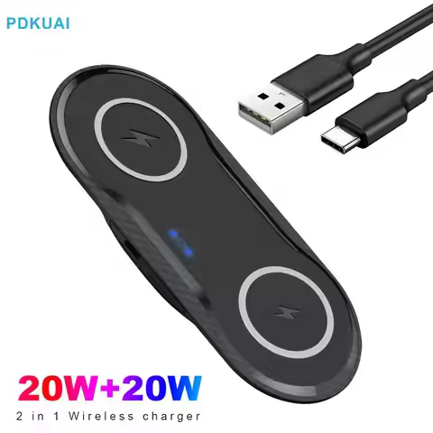 Double 2 in 1 Fast Wireless Charger for iPhone 11 12 13 14 15 XR AirPods Pro 40W Dual Wireless Charg