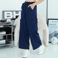 Annaisha Long Cargo Pants Fleece Premium - Long Pants Bottoms Highwaist Cargo Pants Fashion Casual K