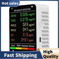 6 in 1 Multifunctional Air Quality Tester LCD Display Home Indoor Office Wall Mounted Air Quality Te