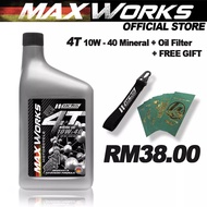 10W-40 4T Mineral Motorcycle Oil Maxworks Works Engineering (1Liter) + FREE GIFT OIL FILTER YAMAHA