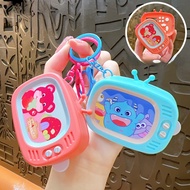 Classic Mini Rotating TV Game Console Keychain Tetris Game Console Keychain Car Key Pendant Schoolba