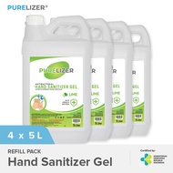 sale Hand Sanitizer Gel 20 Liter PURELIZER Refill Handsanitizer 5L x4