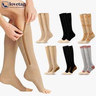 LOVETAG Compression Stockings Zip Sox Support for Legs with Open Zipper Varicose Veins Edema Swollen