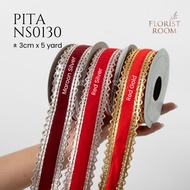 Ribbon NS0130 ±3cm x 5yard - Ribbon - Hampers - Decoration - Gift