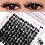 GROINNEYA Cluster Lashes Voluminous Fluffy Anime Lashes Faux Mink Reusable Cluster Lashes  Makeup