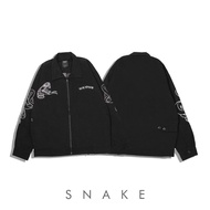Work Jacket - Unisex Embroidery Art Black Snake Work Jacket