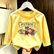 Ready Stock COD Boys Girls Autumn Long-Sleeved Tops Children Round Neck Bottoming Shirts Inner Big K