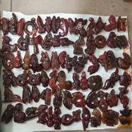 Boutique Antique Jade Old Rock Sugar Agate Red Agate Round Carving Goldfish Handle Pendant Pendant O