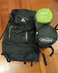 German VAUDE 行山大背囊 + VAUDE 睡袋 + Pacific Outdoor 防潮墊 露營套裝（只限面交）