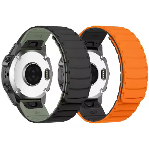 QuickFit 26mm 22mm Magnetic Silicone Band For Garmin Fenix 8 E 7 7X 6 6X/Epix Pro 47mm 51mm/TACTIX/I